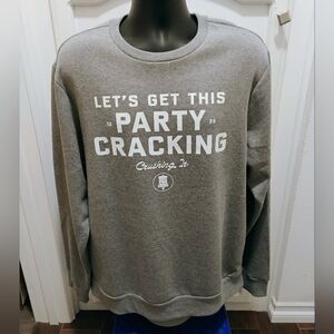 New Old Navy Graphic Party Cracking Gray Crew Neck Sweater Size XL